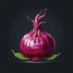 the AI Image Generator, Vibrant Close-Up of Red Onion Against