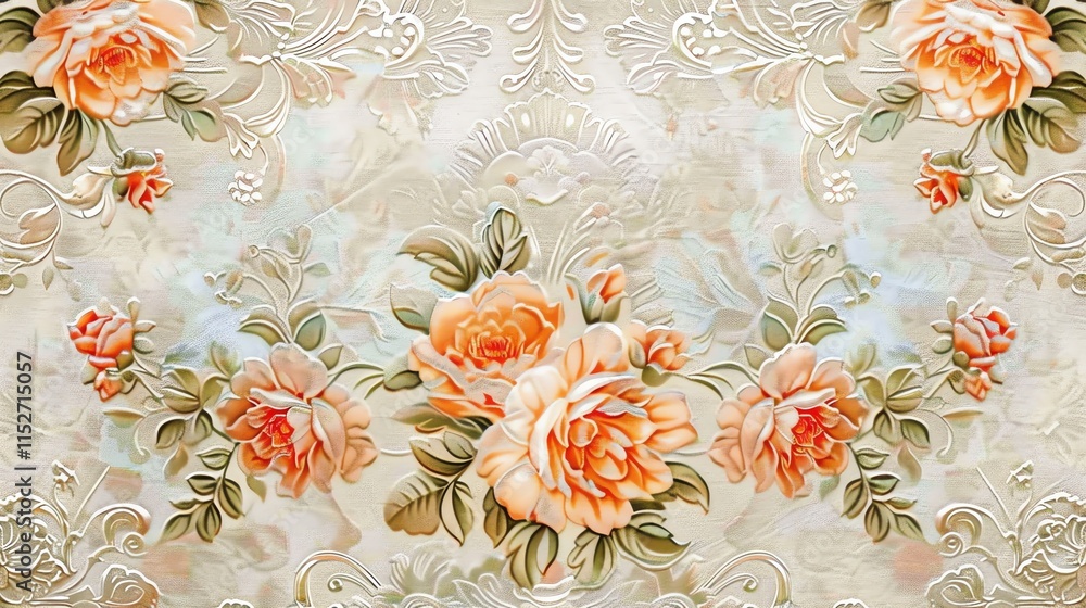 Poster a 3d rendering of a floral pattern.