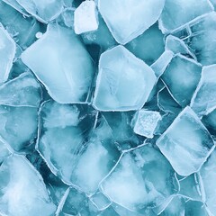 Creative Snapshot of Clean White Ice Fragments on Bright Surface