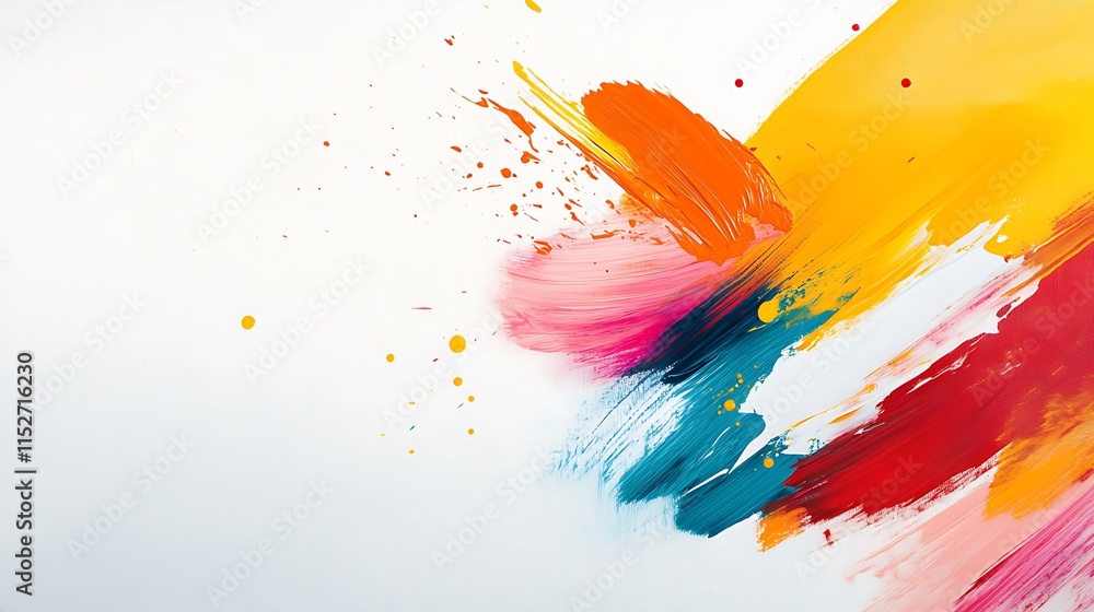 Poster artistic capture of colorful abstraction on clean white background