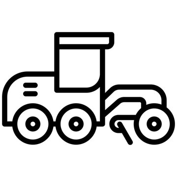 recommend clip art: Road Grader Outline Icon - Heavy Machinery Outline Icon