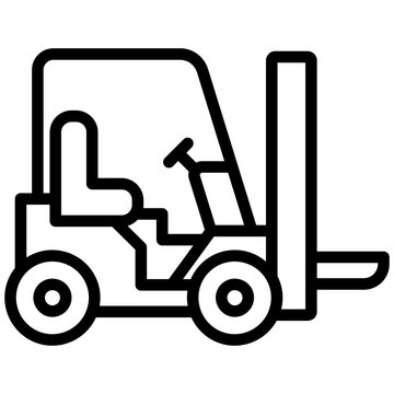 recommend clip art: Forklift Outline Icon - Heavy Machinery Outline Icon