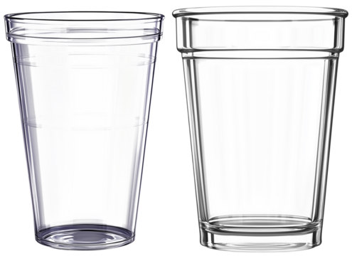3D diagnostic cup clear plastic isolated on transparent background for medical testing concepts
