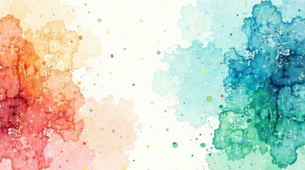 Abstract Colorful Watercolor Wash Splashes with Pastel Hues and Specks of Bright Color Ideal for a Diverse Array of Design Projects