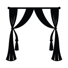 elegant curtain silhouette design for window treatments and interior art vector