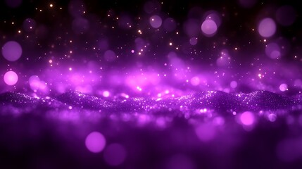 Obraz premium Purple Glitter Background With Sparkling Lights and Bokeh