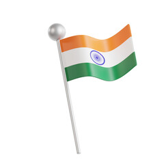 Indian Tricolor Flag with Ashoka Chakra