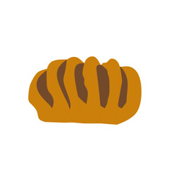 Flat design hand drawn bread illustration. Illustration of various types of bread and various flavors 