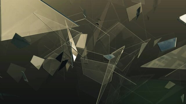Broken Glass Exploding Against Black Background in, Slow Motion Shot Glass Break introduction or logo reveal promo