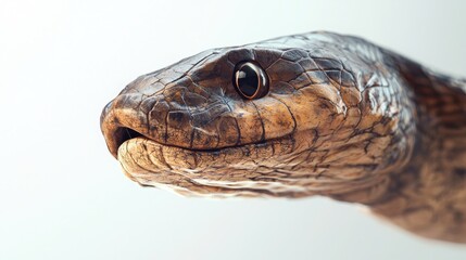 Fototapeta premium Close-Up of Realistic Snake Head with Detailed Scales and Eyes