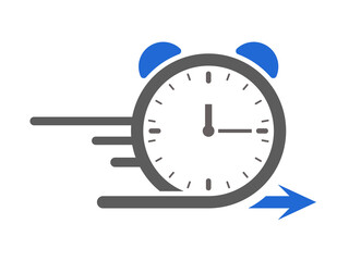 Alarm clock fast speed quick time vector icon. Agile Development Illustration.