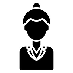 Lady Bank Employee Glyph Icon, Banking and financial Concept