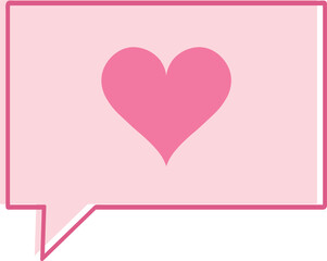 Simple Pink Heart Speech Bubble Vector Illustration