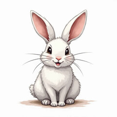 white rabbit with background