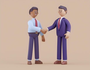 Fototapeta premium Two businessmen shake hands signifying a successful partnership