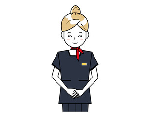 接客する女性のイラスト　美容アドバイススタッフ