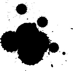 black ink brushed painting splash splatter grunge graphic element