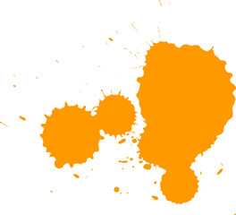 orange watercolor brush painting splash splatter grunge graphic element