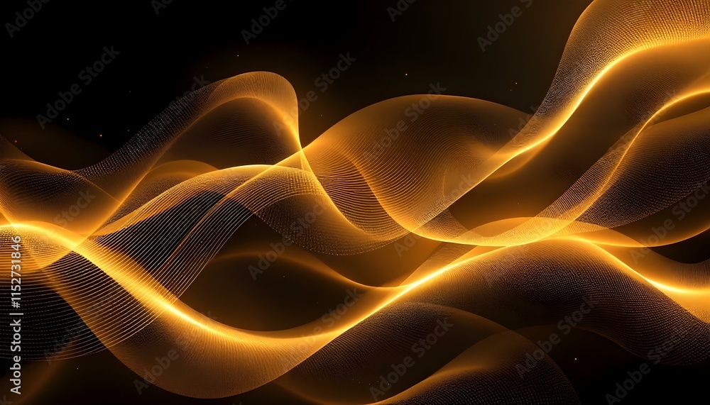 Poster line curve golden luxury on a brown background. a realistic template cover 3d style design. elegant 