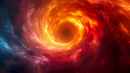 Vibrant Cosmic Swirl of Fire and Energy in Deep Space View