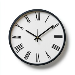 Modern Black & White Roman Numeral Wall Clock - Minimalism