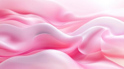 Fototapeta premium Pink Waves Flow Smoothly, Creating Dreamlike Ripples and Soft Textures. Abstract Background.