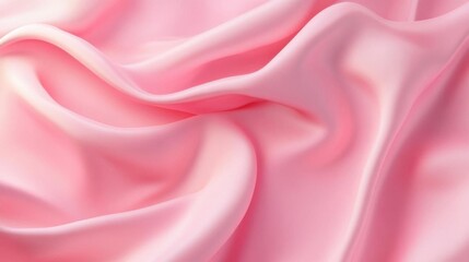 Obraz premium Pink Silk Fabric Flows Gently, Creating Soft Elegance with Romantic Drapes and Smooth Texture.