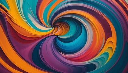 Obraz premium Abstract swirling vibrant color painting artwork
