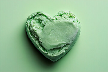 A melting heart-shaped mint-flavoured ice cream bar. (Generative AI)