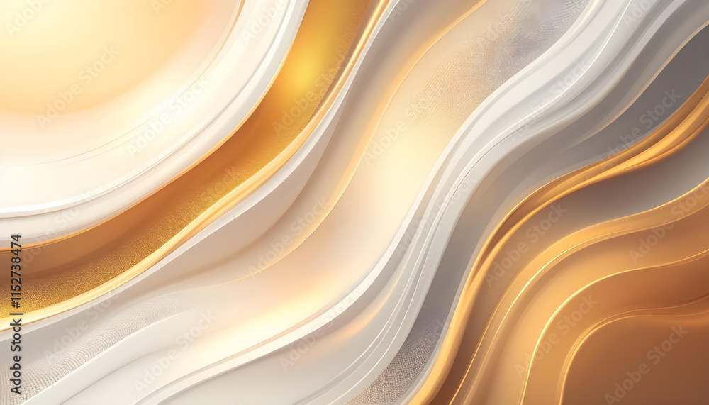 Poster luxury gold background. abstract white and golden lines background with glow effect. modern style wa