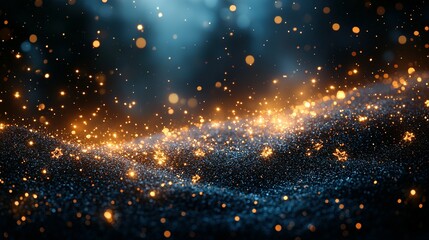 Fototapeta premium Glittering Gold And Blue Sparkle Background