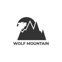 Negative space Wolf Mountain Logo