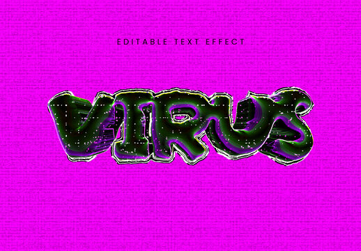 Virus Text Effect Design Template