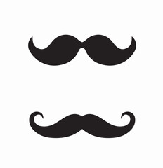 Moustache icon set. Pack of mustaches. Facial hairs. Beauty, aesthetics and elegance. Whisker, barber and hairdresser. Template and layout. Flat vector collection
