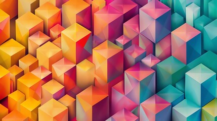 Obraz premium A colorful abstract background made of 3D cubes.