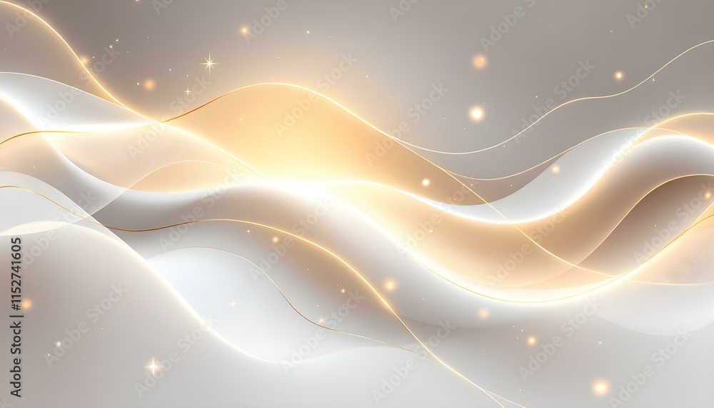 Aufkleber luxury white and gold background with golden lines and paper cut style. abstract golden background w