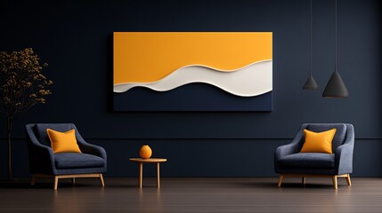 Modern Luxurious Canvas Art in Stylish Living Room
