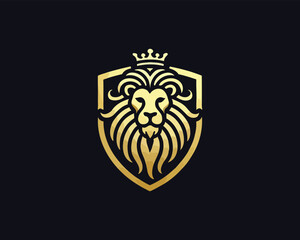 King Lion Head Logo Icon Vector illustration	
