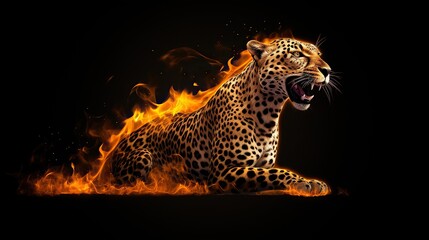 Fototapeta premium Fiery Leopard
