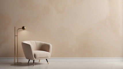 Smooth stucco finish in a warm beige tone.

