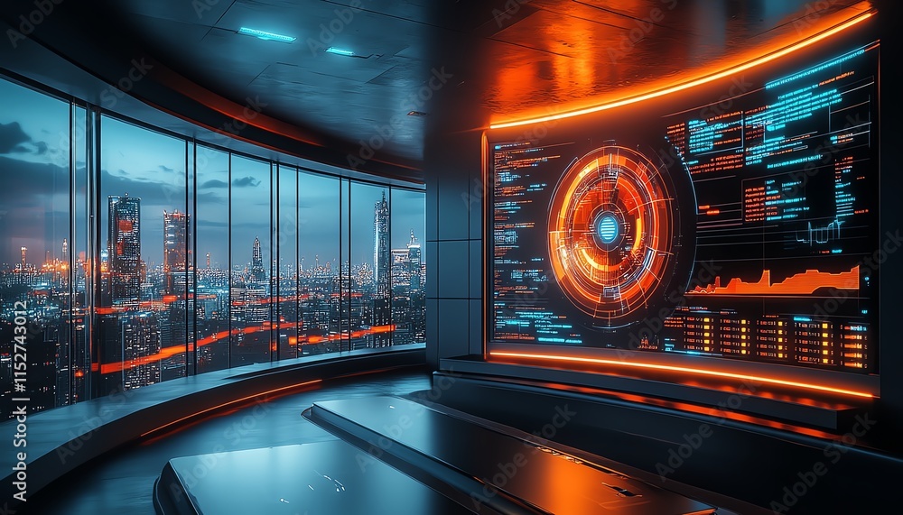 Poster a dynamic and futuristic digital design showing innovation in technology