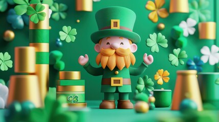 Adorable Leprechaun in a Festive St. Patrick's Day Scene