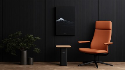 Striking Vertical Canvas Mockup with Elegant Chair