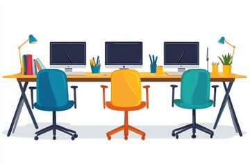 Fototapeta premium Modern Workspace Design for Freelancers and Businesses