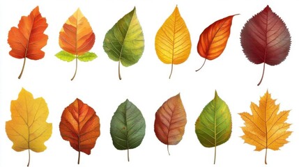 Obraz premium Colorful Autumn Leaves Showcase Vibrant Fall Foliage with Seasonal Change and Nature's Beauty