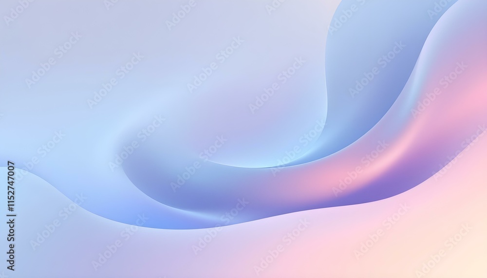 Poster minimal very light blue background. simple pattern. abstract blue and white liquid wavy shapes futur
