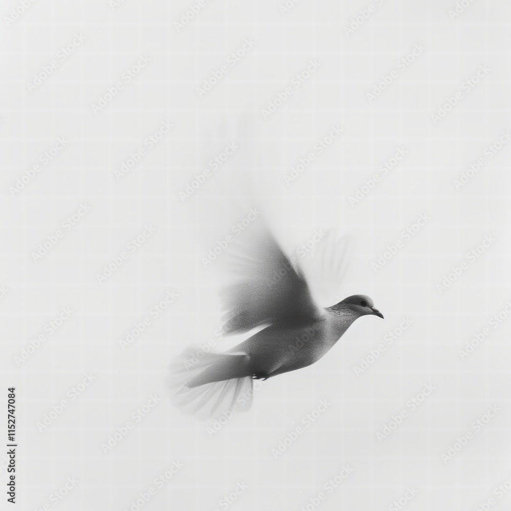 Canvas Prints elegant bird in motion against a light background
