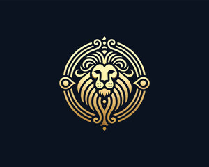 Lion logo design vector illustration.