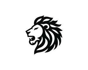 Lion Roar head Mascot logo design icon symbol vector illustration. 