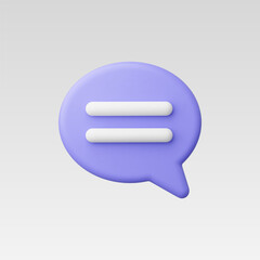 3d Realistic Chat or Message Icon vector illustration